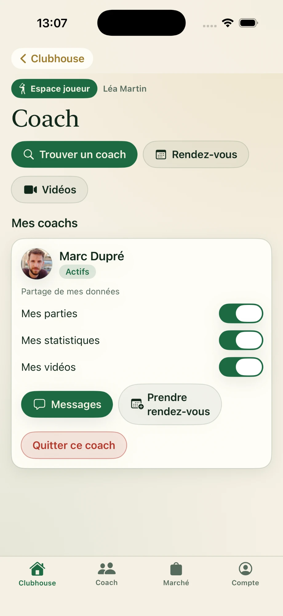 Mon coach