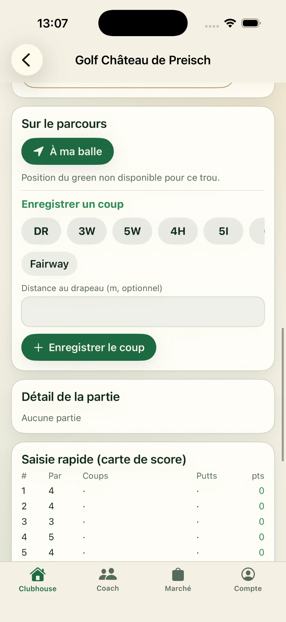 Enregistrer un coup