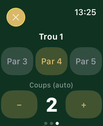 Apple Watch · Par et coups (auto)