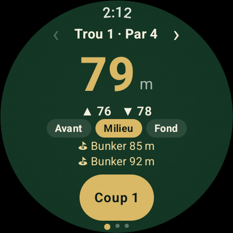 Wear OS · Distances au green